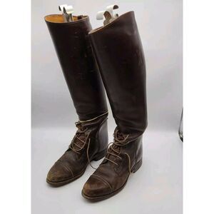 Dehner's Omaha Custom Brown Leather Riding Boots Size 8.5 Equestrian Horse